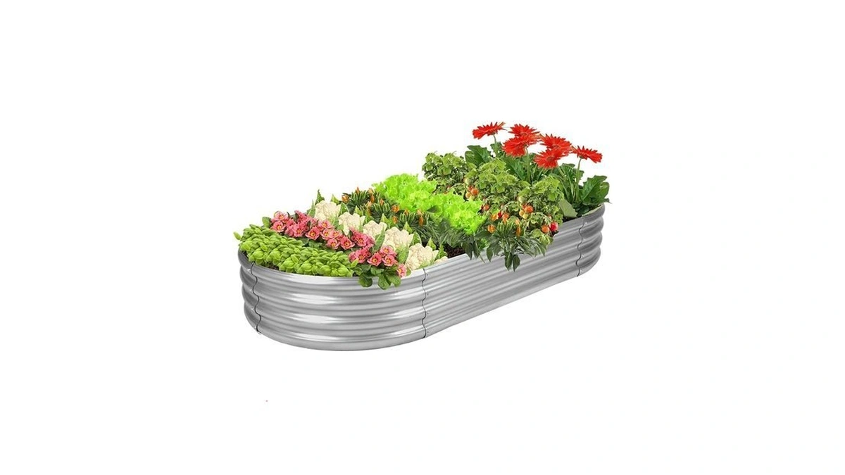 Rakukiri Raised Garden Bed Grs Certified Galvanized Planter Box Outdoor,