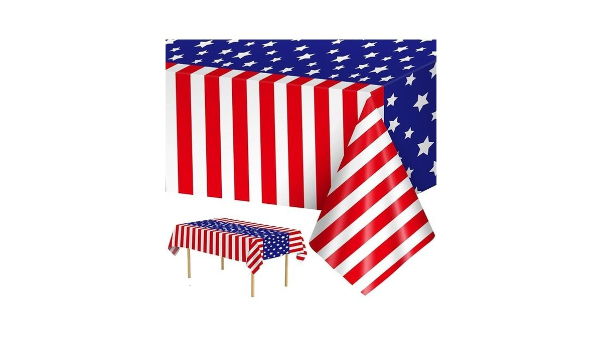 Litmitfu 3 Pcs Patriotic Tablecloth 4th Of July Decorations -