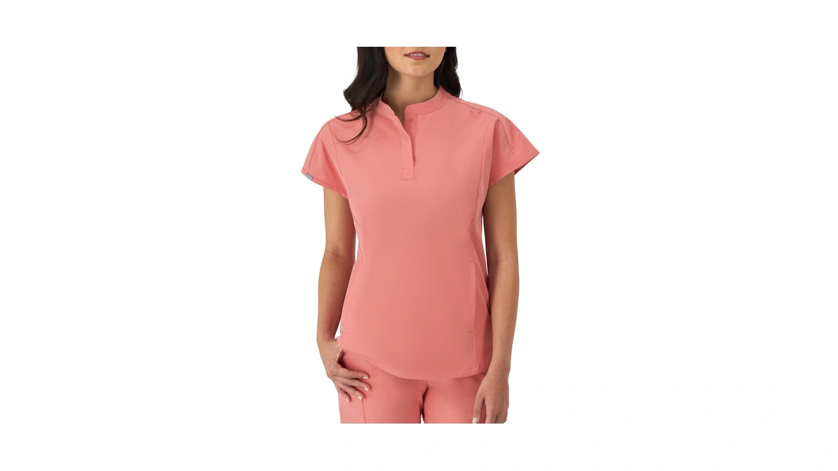 Hanes Women's Scrubs Healthcare Top With Mandarin Collar, Moisture-wicking Stretch