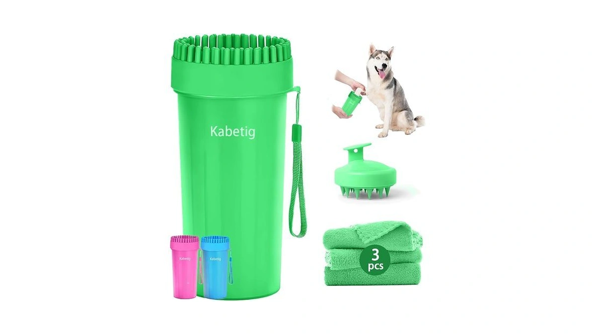 Kabetig Dog Paw Cleaner For Large Dogs - Grabs Loose
