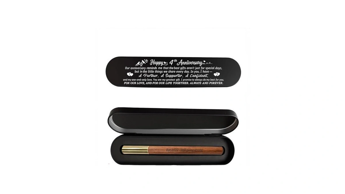 Bazljy 4th Anniversary Keepsake | 4th Wedding Pen | Engraved