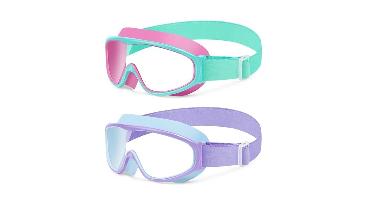 Vvinca Kids Swim Goggles With Comfort Fabric Strap 2 Pack,