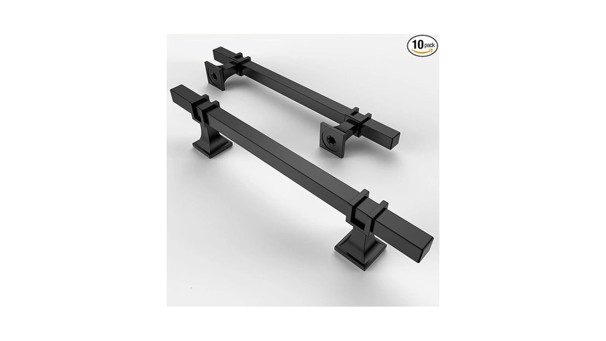 Asidrama 10 Pack 5 Inch(128mm) Matte Black Kitchen Cabinet Handles,