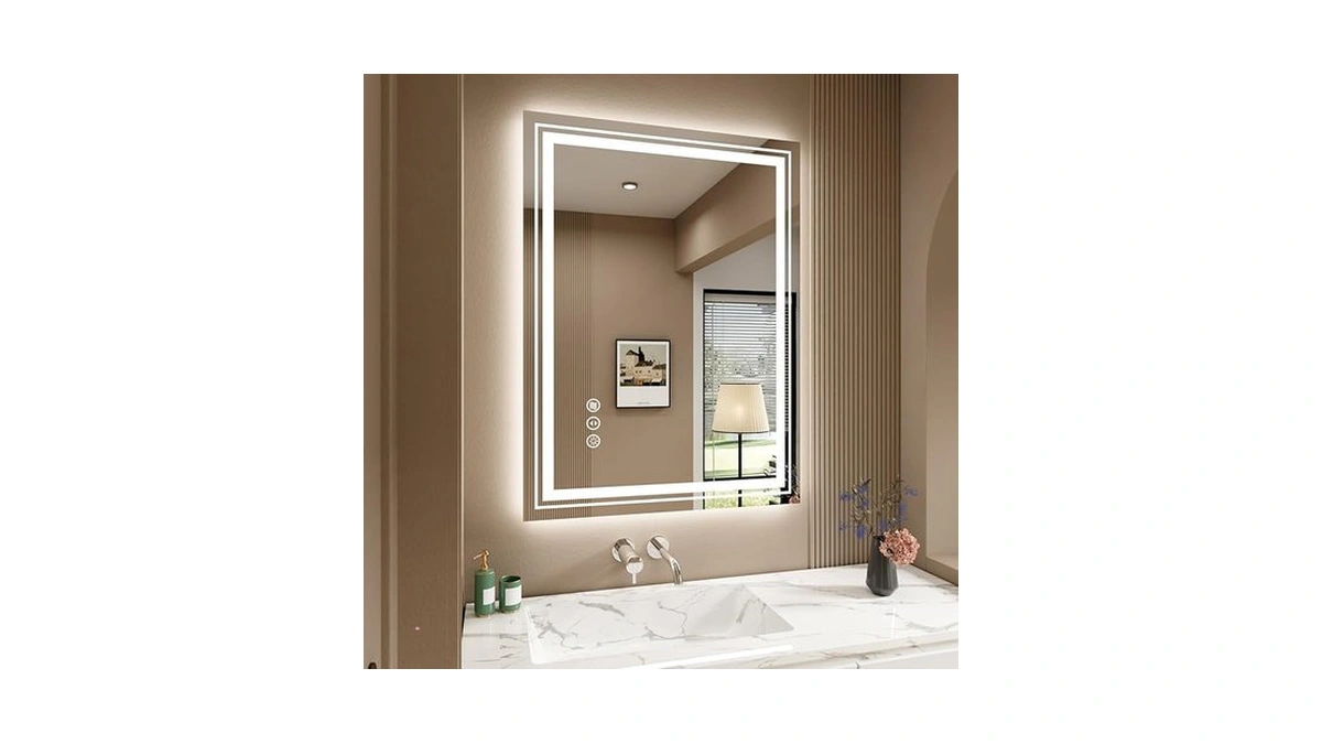 Wtty Led Bathroom Mirror 32x24 Inch, Front Light And Backlit