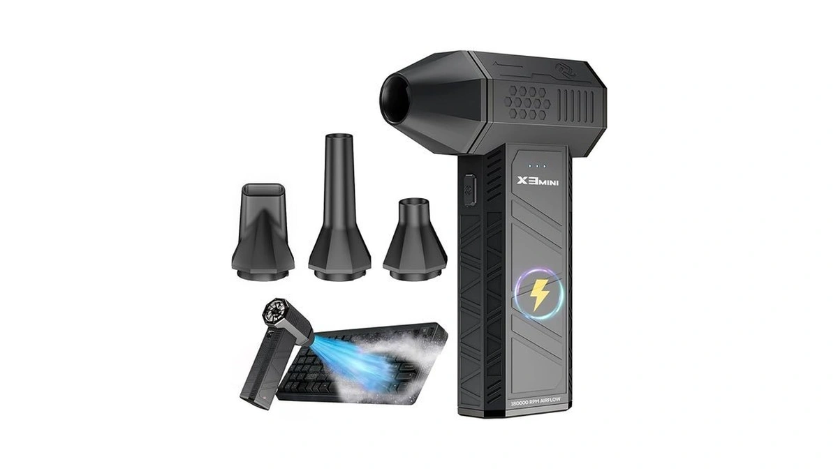 Compressed Air Duster, 180000rpm Electric Air Duster, Rechargeable Cordless Air