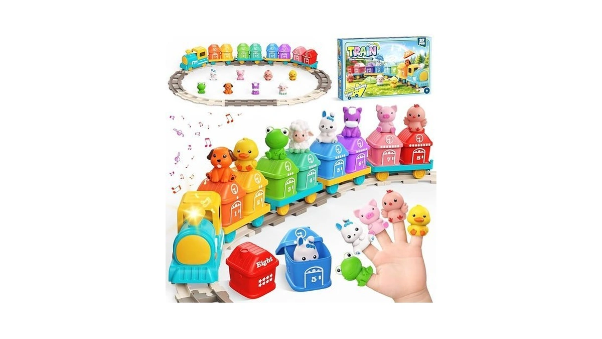 Cmiolacuna Train Set For Toddlers 2-4, Electric Toddler Train Set