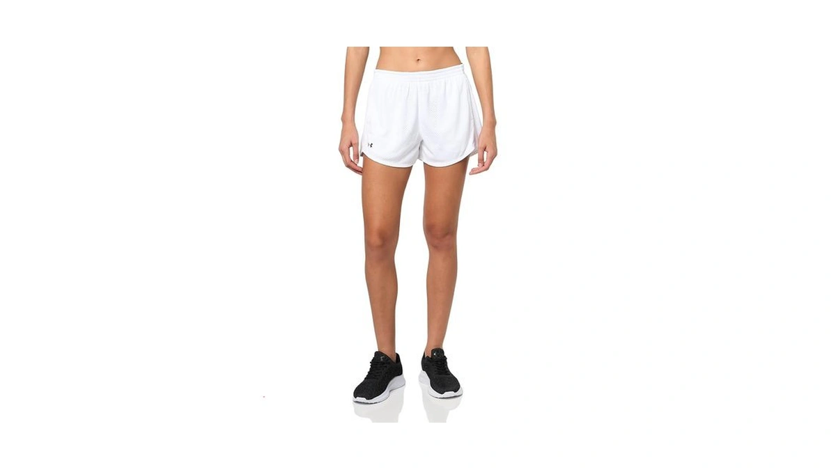 Under Armour Womens Tech Play Up Mesh Shorts, (100) White