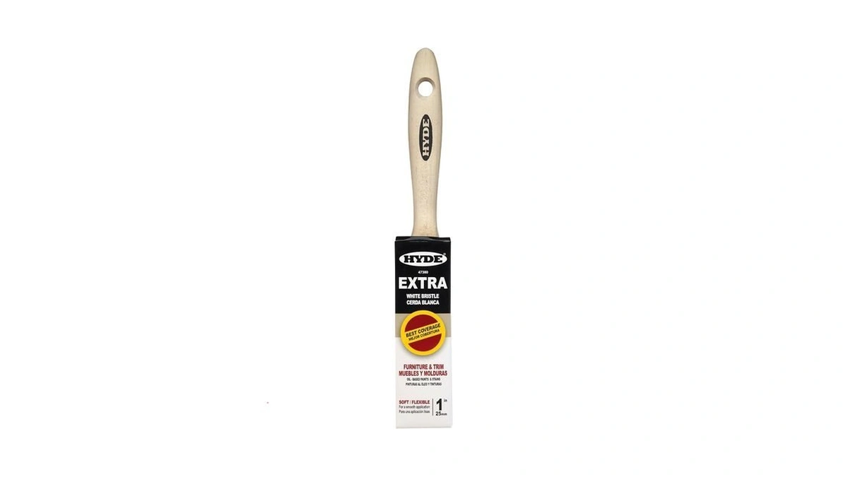 Hyde Extra, White Soft Bristle, Straight Paint Brush With Wood