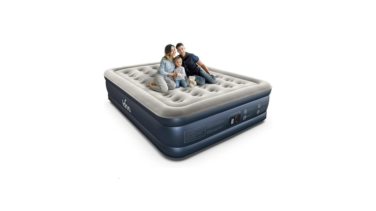 Idoo Queen Air Mattress With Built In Pump, 18 Raised