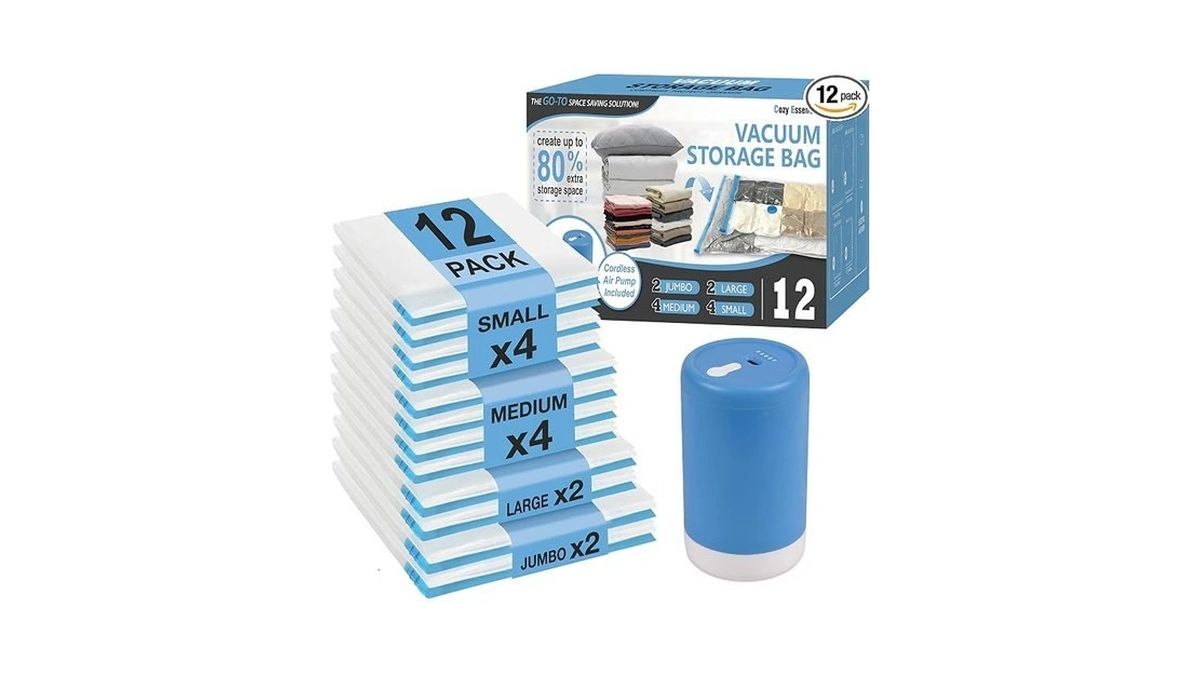Cozy Essential Travel Vacuum Storage Bags With Rechargeable Cordless Usb