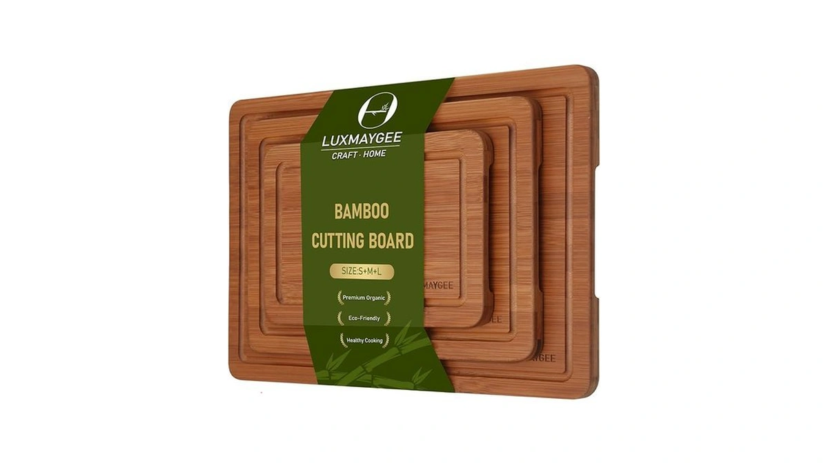 Bamboo Cutting Board Set, 3-piece Carbonized Wood Cutting Boards With