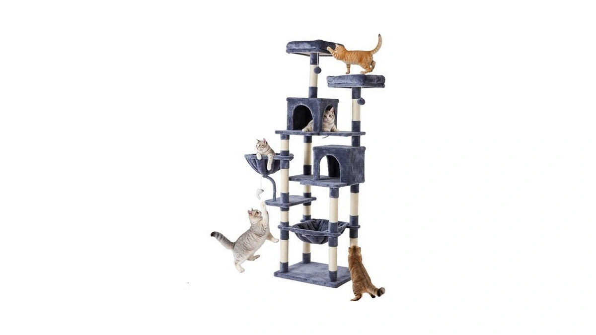 Sweetcrispy 71 Inch Cat Tree Tower, Large Multi Level Cat