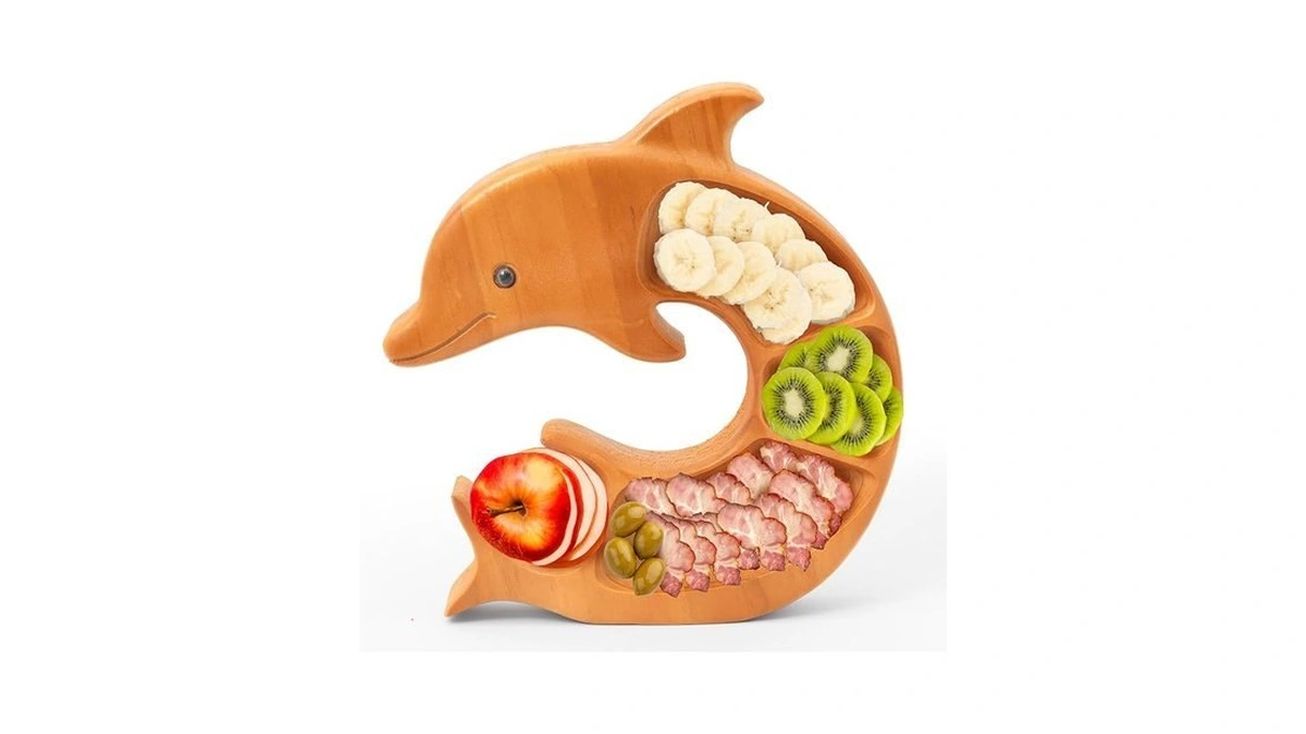 Gqiril Charcuterie Board Platter Dolphin - Wooden Serving Tray For
