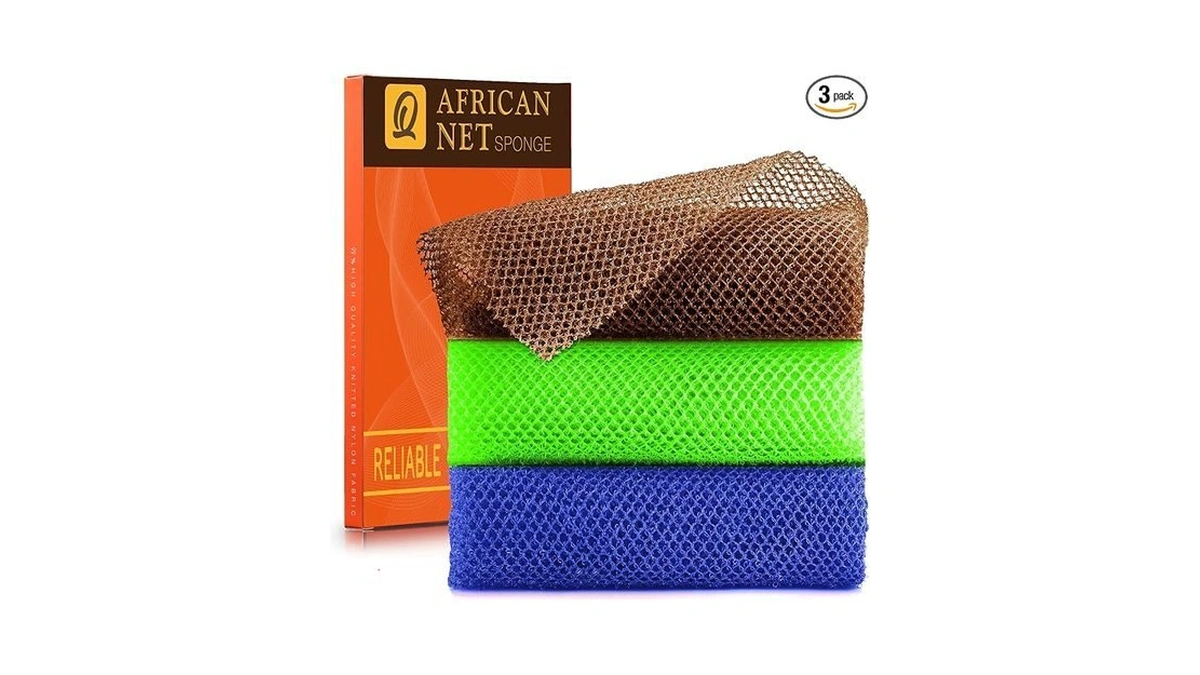 Ujfqbh 3 Pieces African Bath Sponge African Net Long Net
