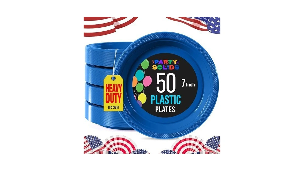 Exquisite Party Solids Dark Blue Plastic Plates For Party Supplies