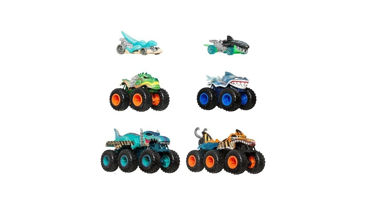 Hot Wheels Toy Cars & Monster Trucks, Sharks Vs. Dinos