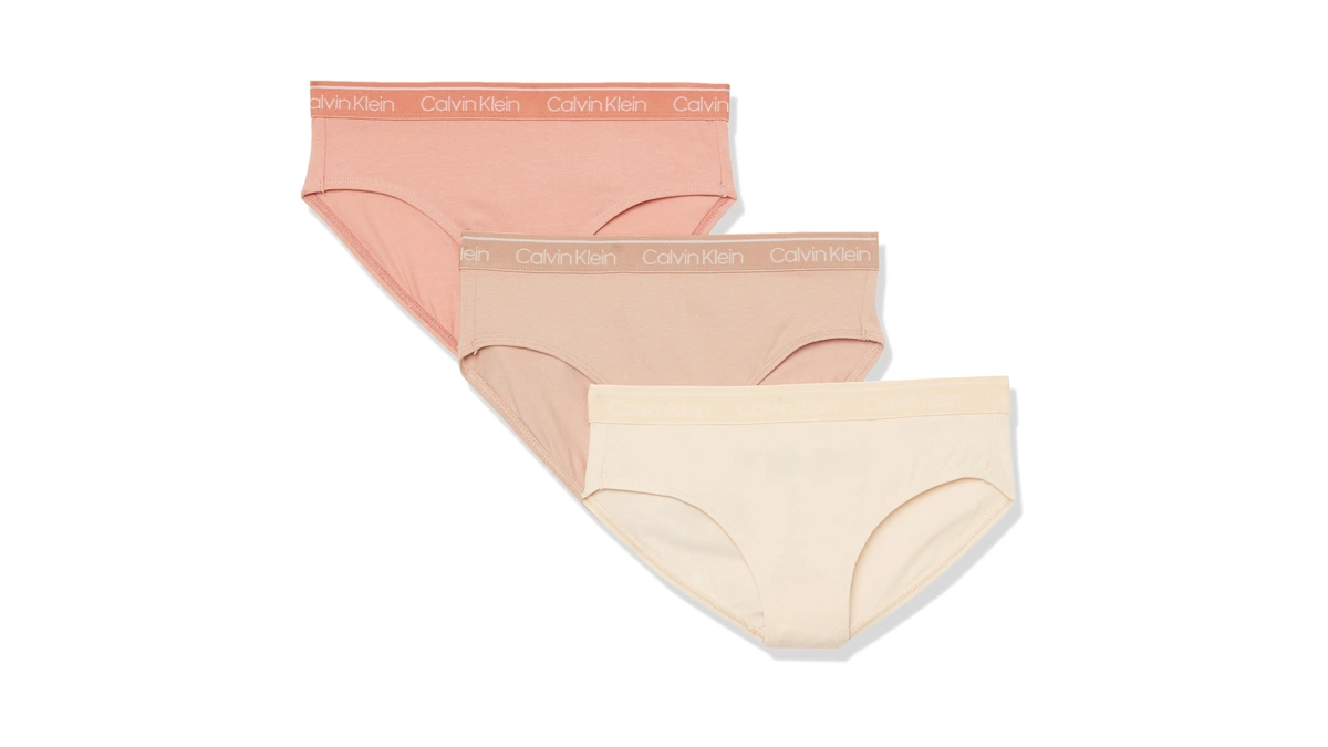 Calvin Klein Kids Girls' Modern Cotton Bikini Underwear 3-pack, Nude/rose