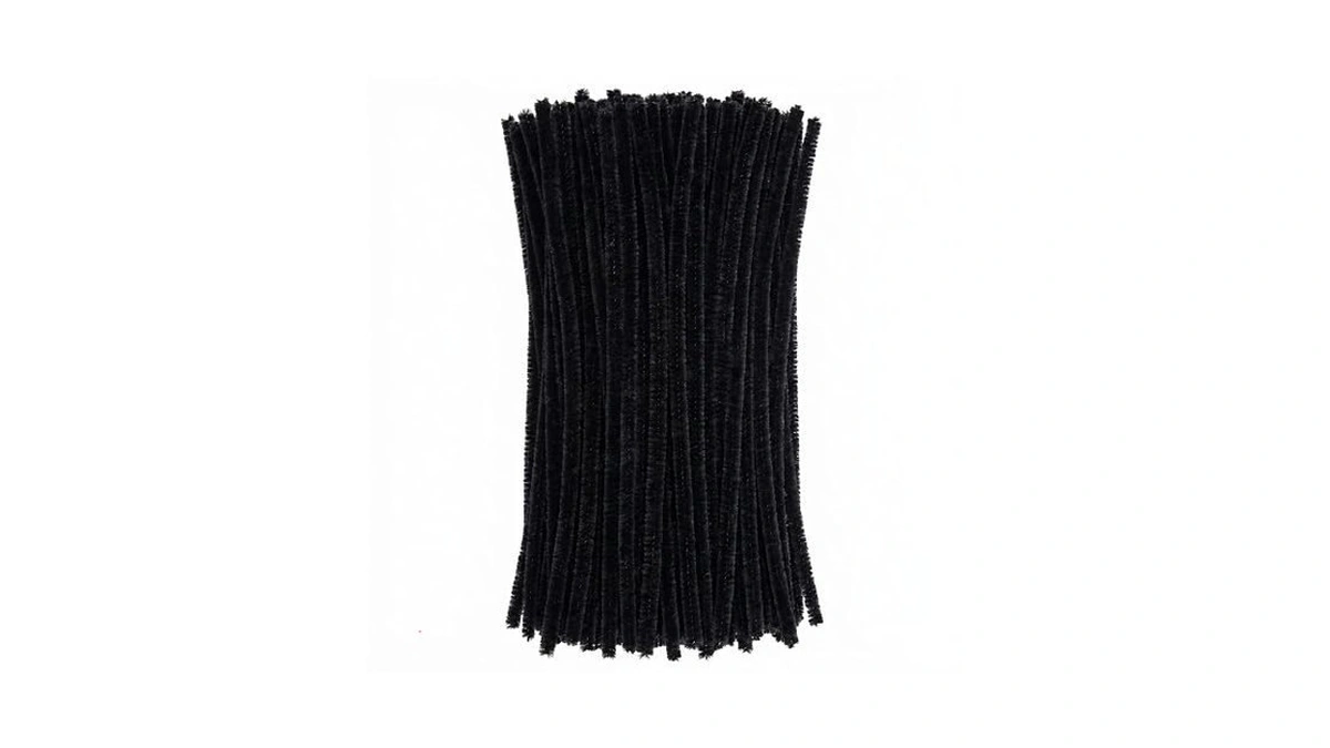Black Craft Pipe Cleaners (80 Pack) Chenille Stems For Hair