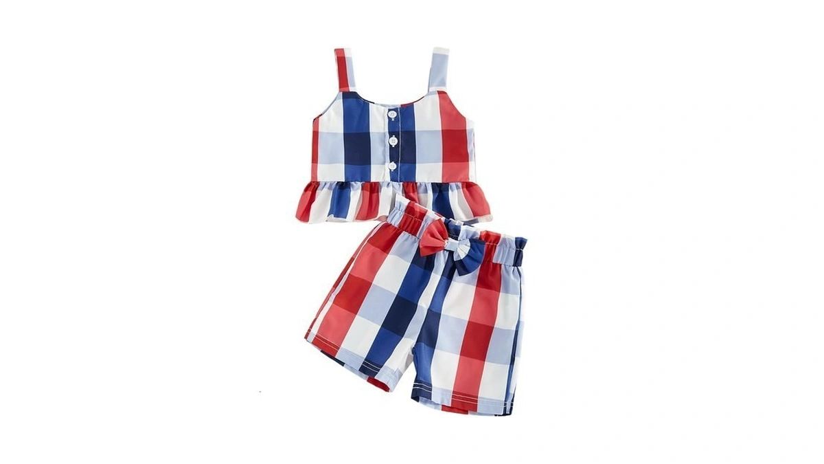 Yuufuniy 4th Of July Little Girl Outfit Stars/striped Print Sleeveless