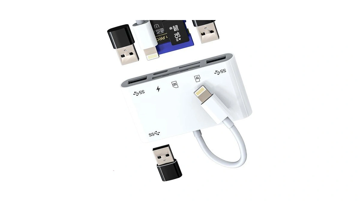 Lightning To Usb Micro Sd Card Reader Charger Adapter 6in1