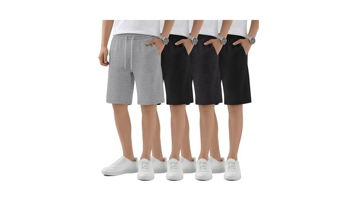 Lessonzoo 4 Pack Boys Athletic Shorts Teen Casual Summer Drawstring