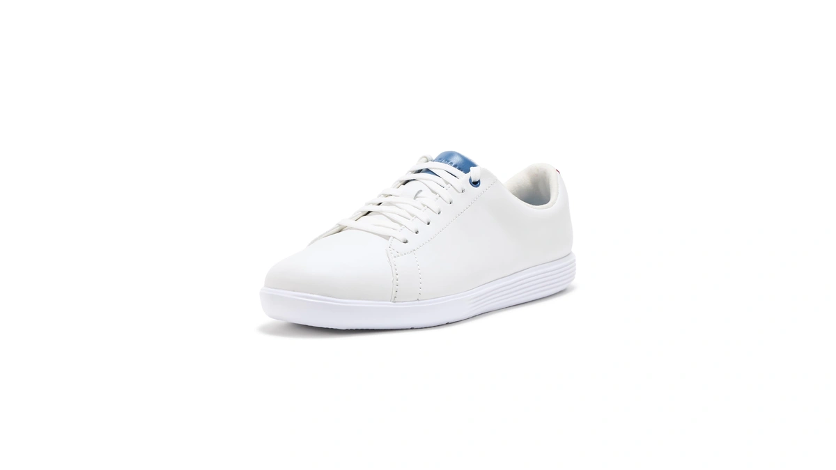 Cole Haan Women's Grand Crosscourt Sneakers, White/rio Red Suede, 5.5-b