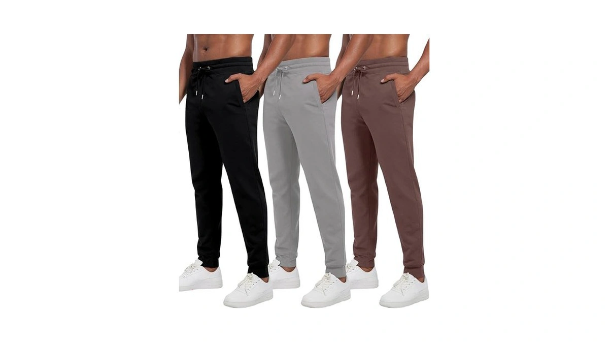 White Peak Trading Company Mens Sweatpants With Pockets, 3 Pack