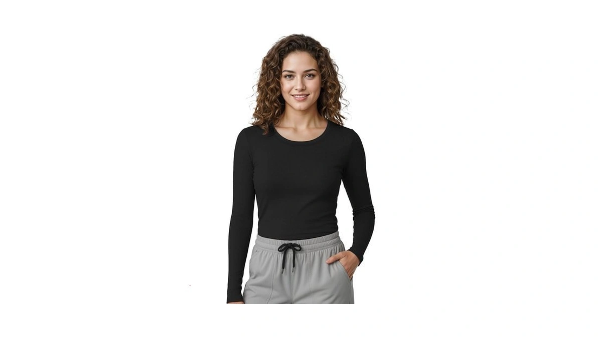 Ny Threads Womens Under Scrub Slim Fit Long Sleeve T-shirt