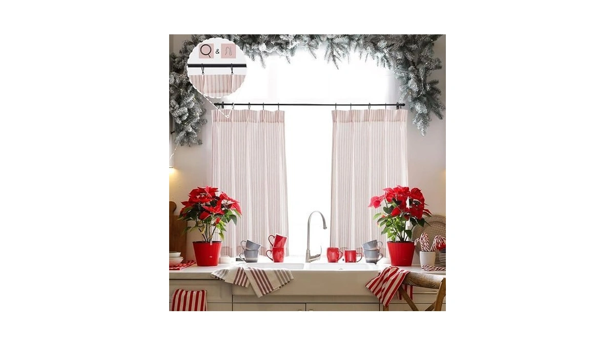 Limon Home 36 Inch Length Boho Striped Pinch Pleat Curtains