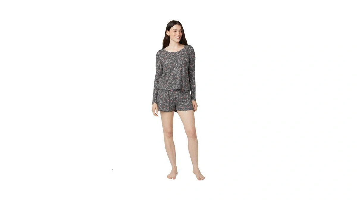 Hue Women's Soft Pajama 2 Piece Set Includes Long Sleeve