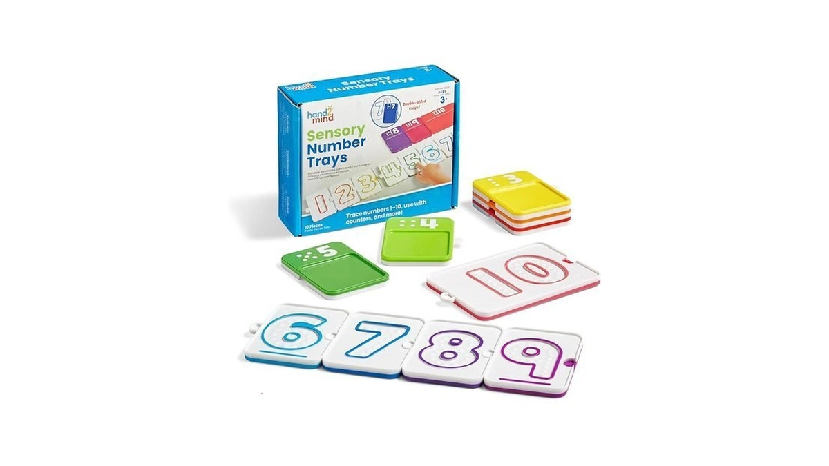 Hand2mind Sensory Number Trays, Learning Numbers For Kids, Fine Motor