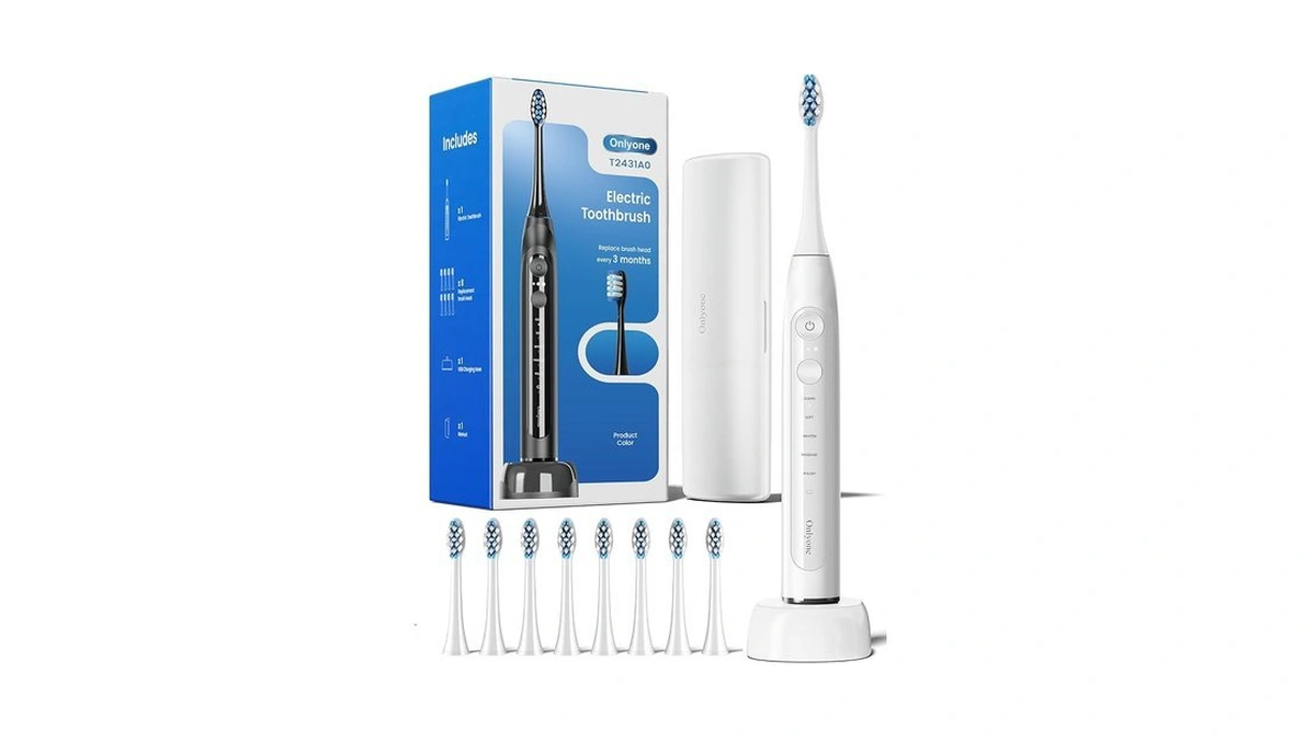 Onlyone Electric Toothbrush For Adults, Rechargeable Electric Toothbrush With 8