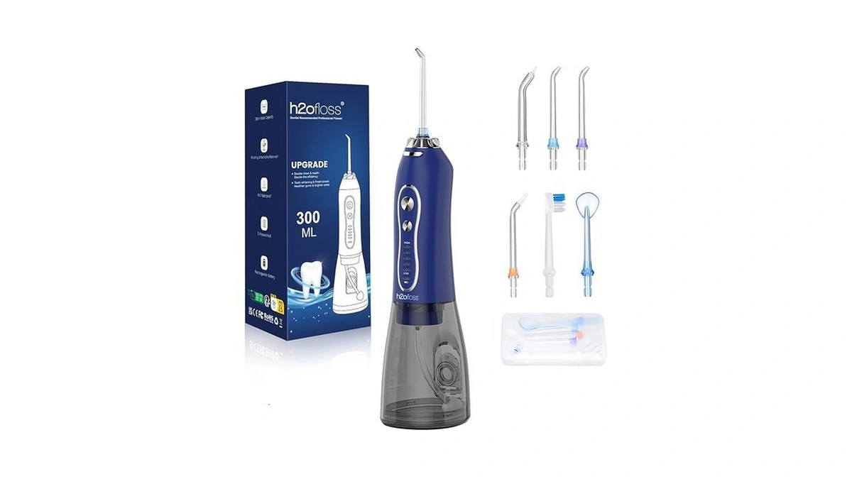 H2ofloss Water Dental Flosser Pick For Teeth: 5 Modes Cordless