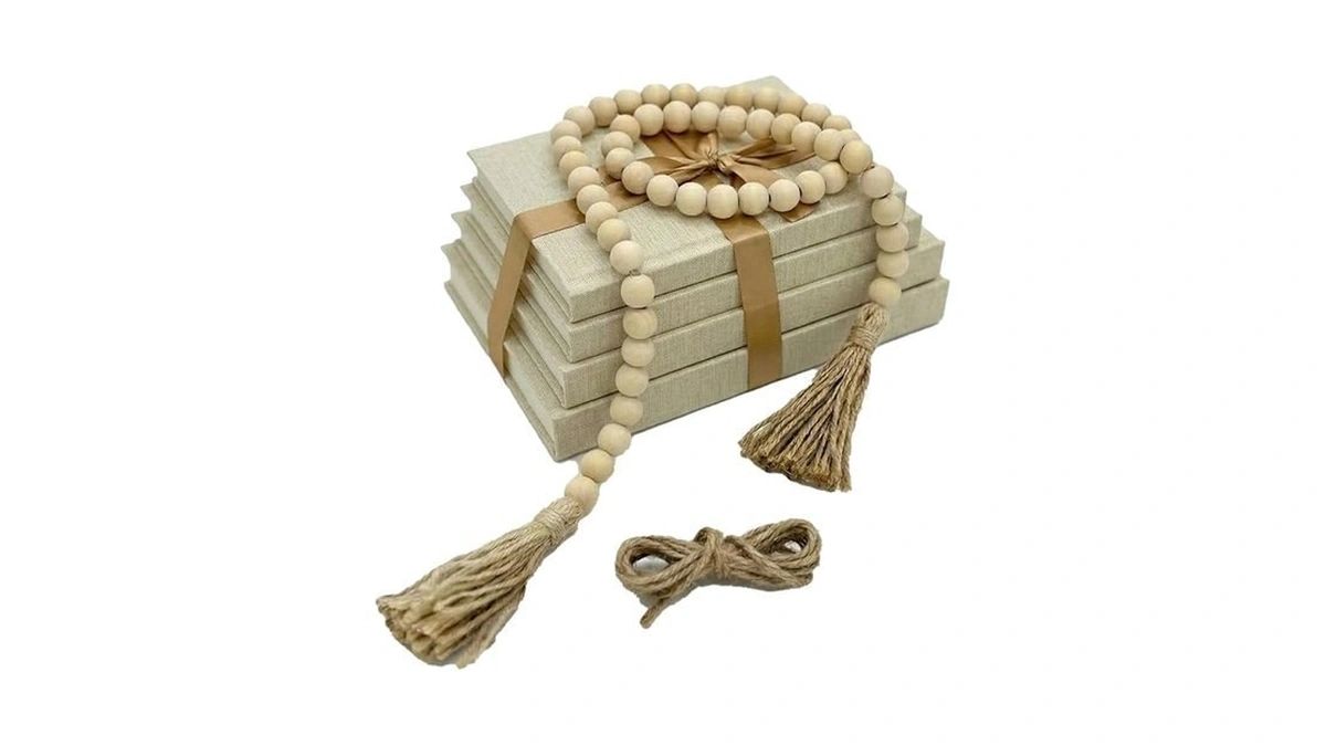 Decorative Books For Home Decor-set Of 4 Real Linen Decorative