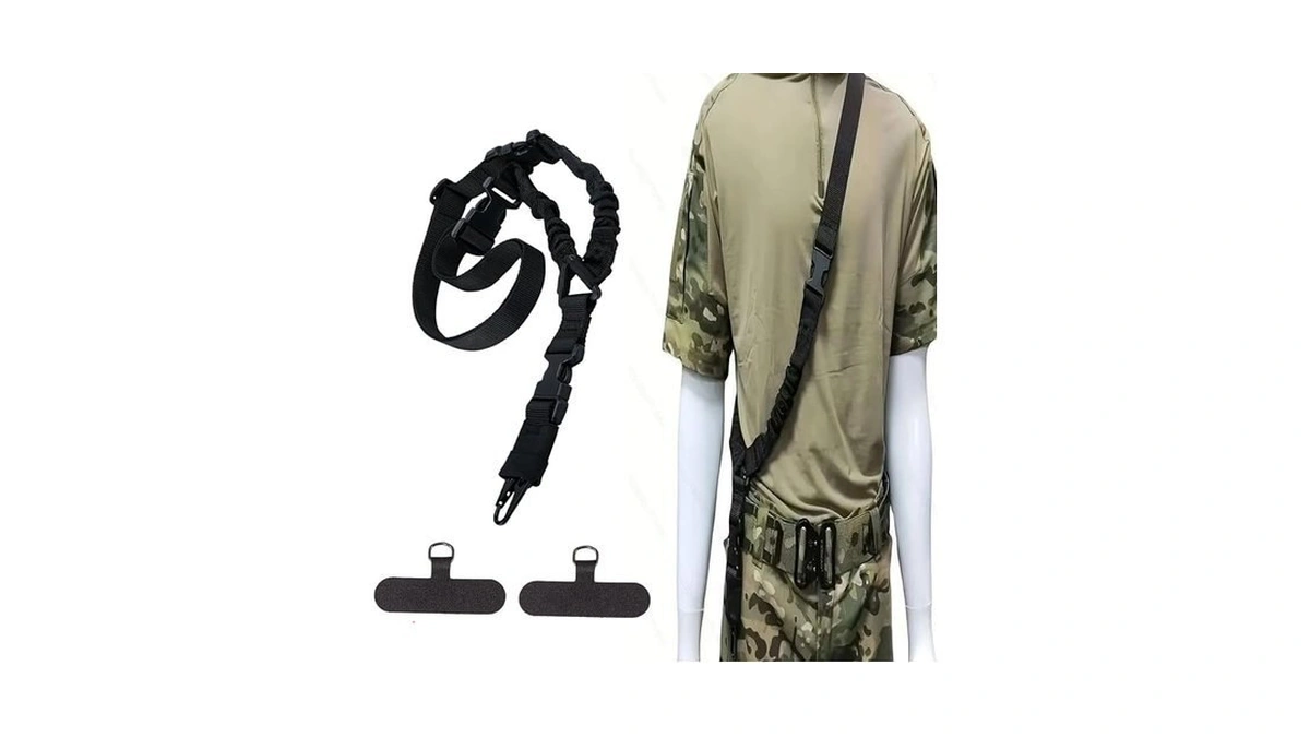 Bibobiyb Black Phone Strap Crossbody For Men, Adjustable Anti Theft