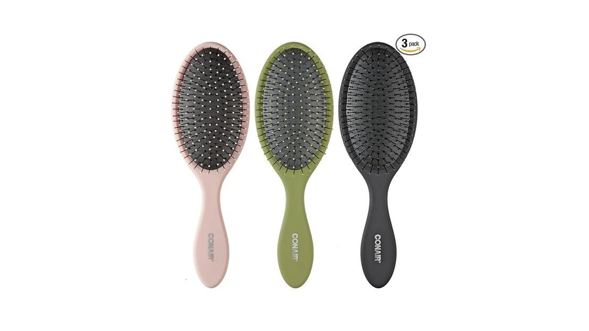 Conair Detangling Hair Brush Set, 3-pack Detangler Brushes For Wet