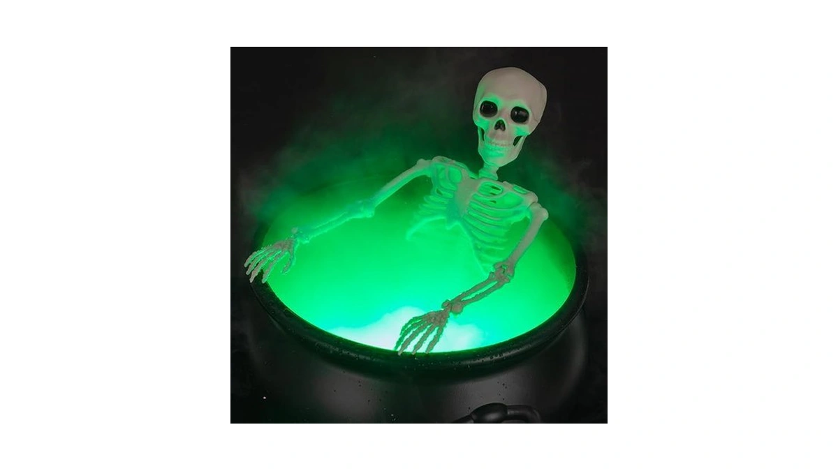 Halloween Decorations Outside - Large Witches Cauldron On Tripod With