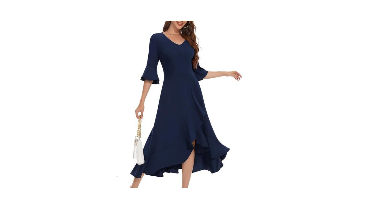 Homrain Navy Blue Wedding Guest Dresses For Women Formal Cocktail