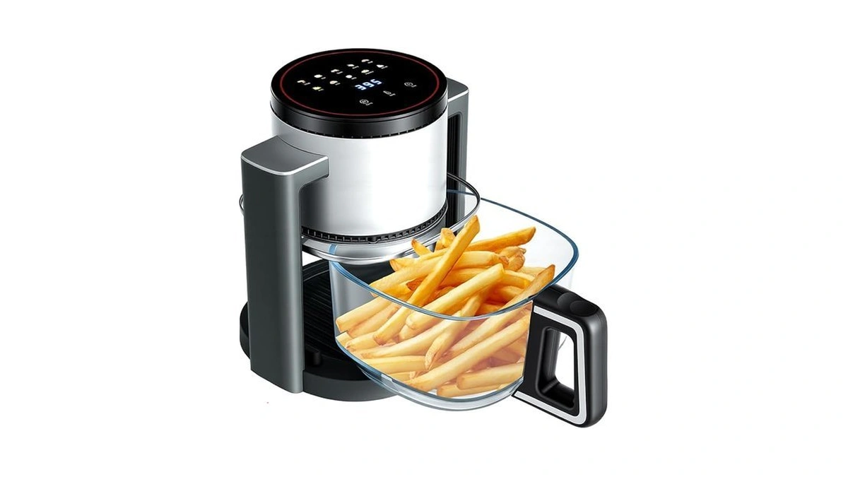 Olixis Glass Air Fryer 4.7qt, Non Toxic Airfryer With 10
