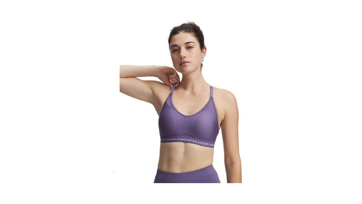 Under Armour Women's Crossback Low Impact Sports Bra, (520) Purple