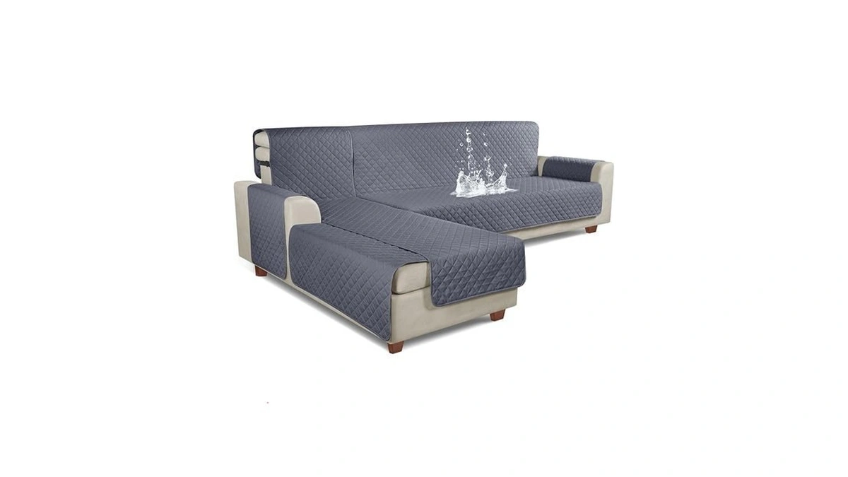 Kincam 100% Waterproof Sectional Couch Covers, Reversible L Shaped Sofa