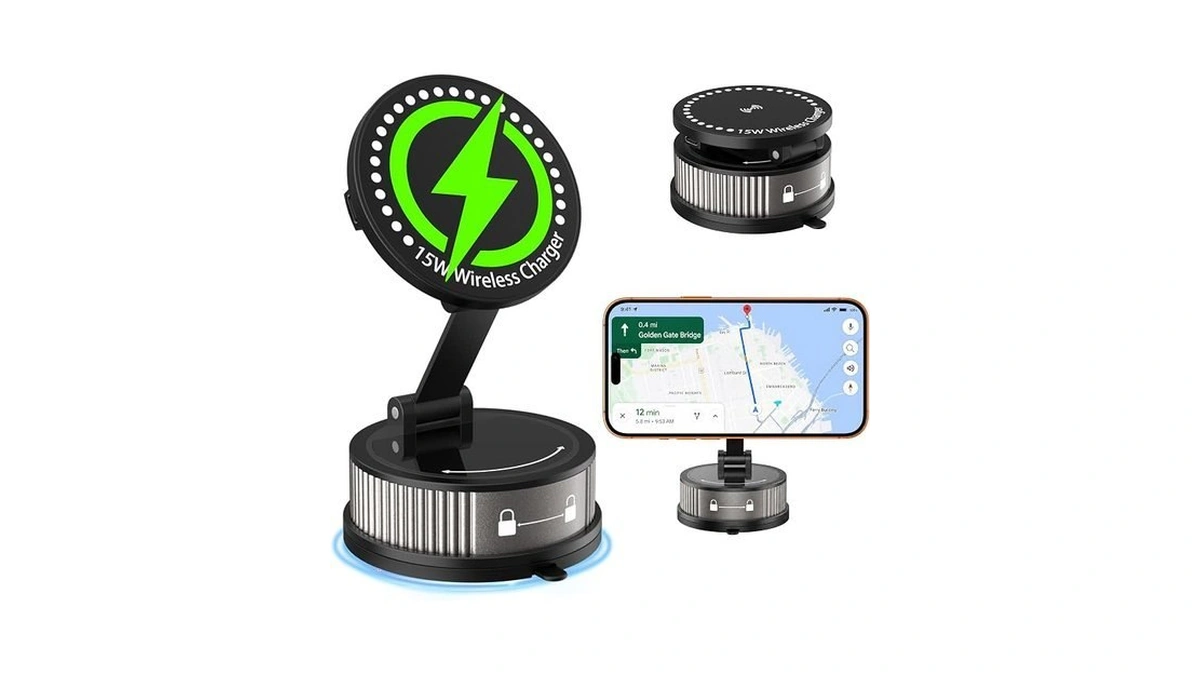 Qjmsjzjfdc For Magsafe Car Mount,15w Fast Wireless Charging
