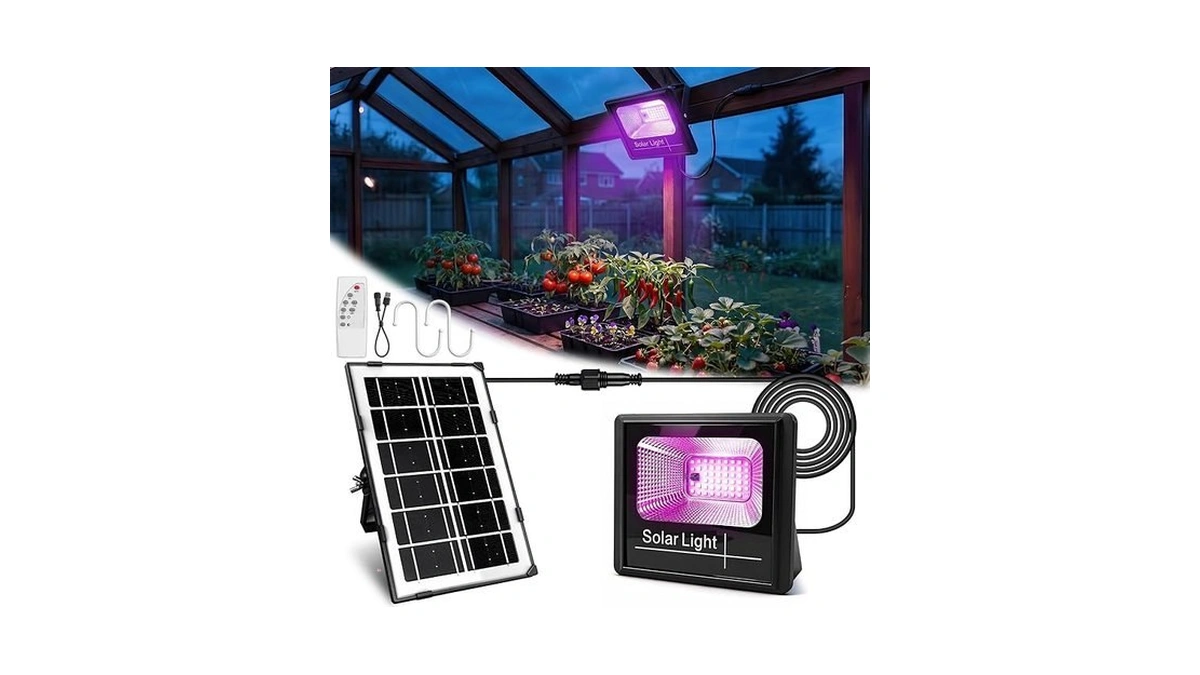 Solar Grow Lights, Rechargeable Plant Light For Indoor Outdoor Use,