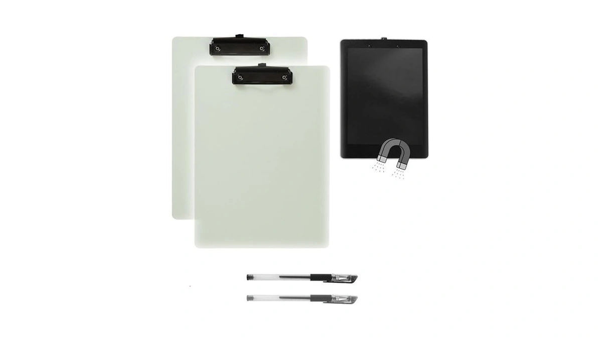 2 Pcs Magnetic Clipboard With Pen, 9x12.5 Inch A4 Letter