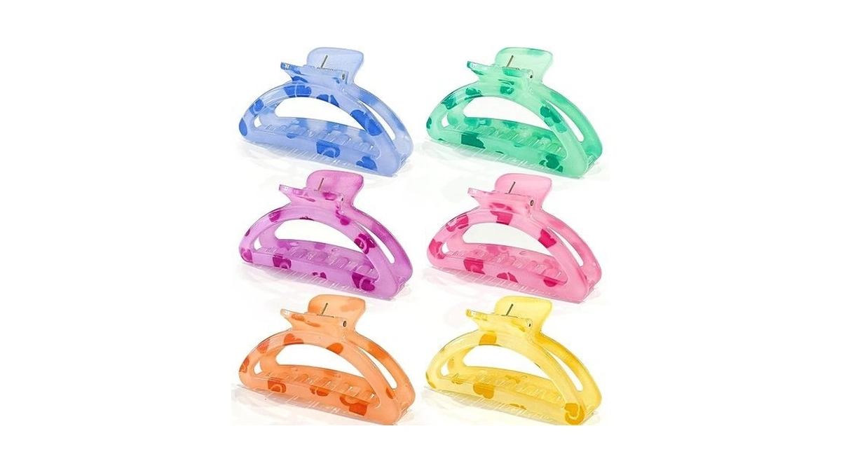 Miniluck 6pcs Hair Claw Clips For Women,strong Hold Medium Claw