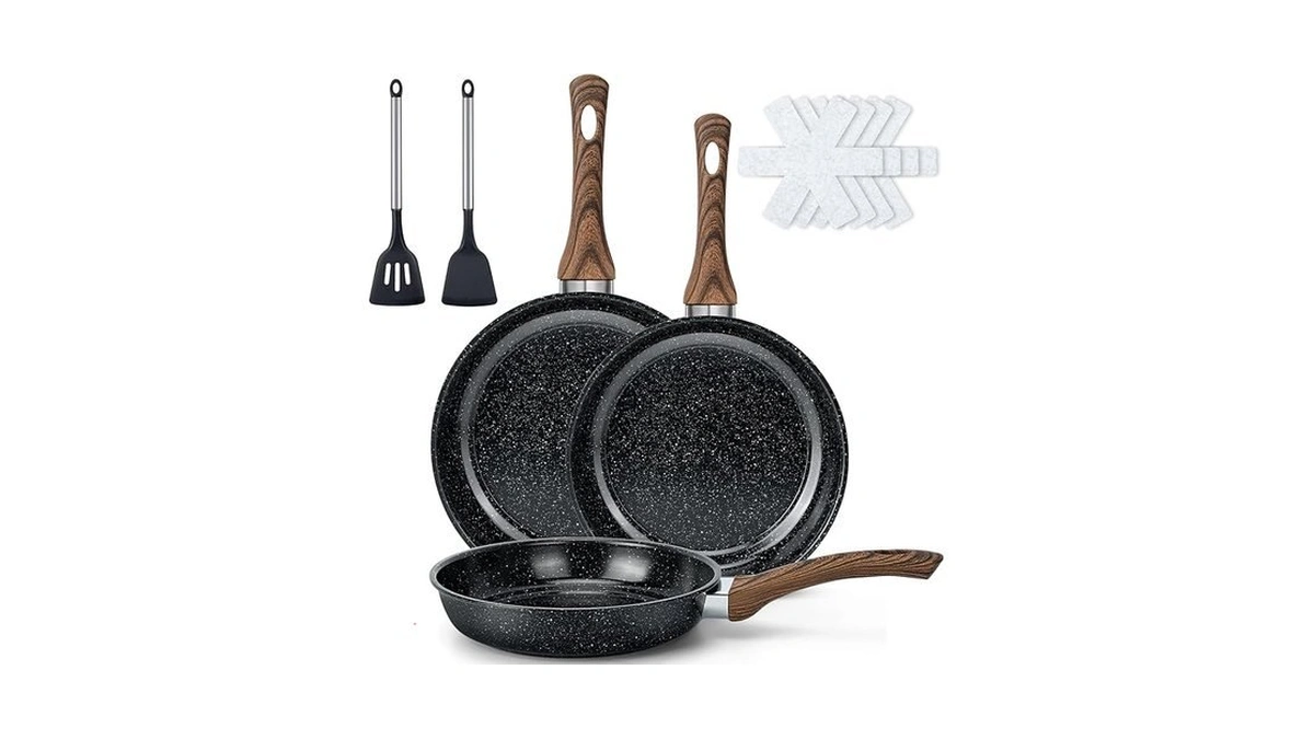 Colourcoco Frying Pans Skillet - 9 Pieces Nonstick Frying Pan