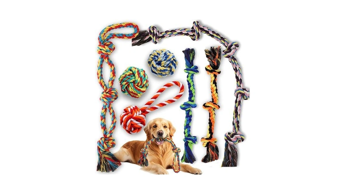 Ryvaxxi Large Dog Rope Toy For Aggressive Chewers, 7 Pack