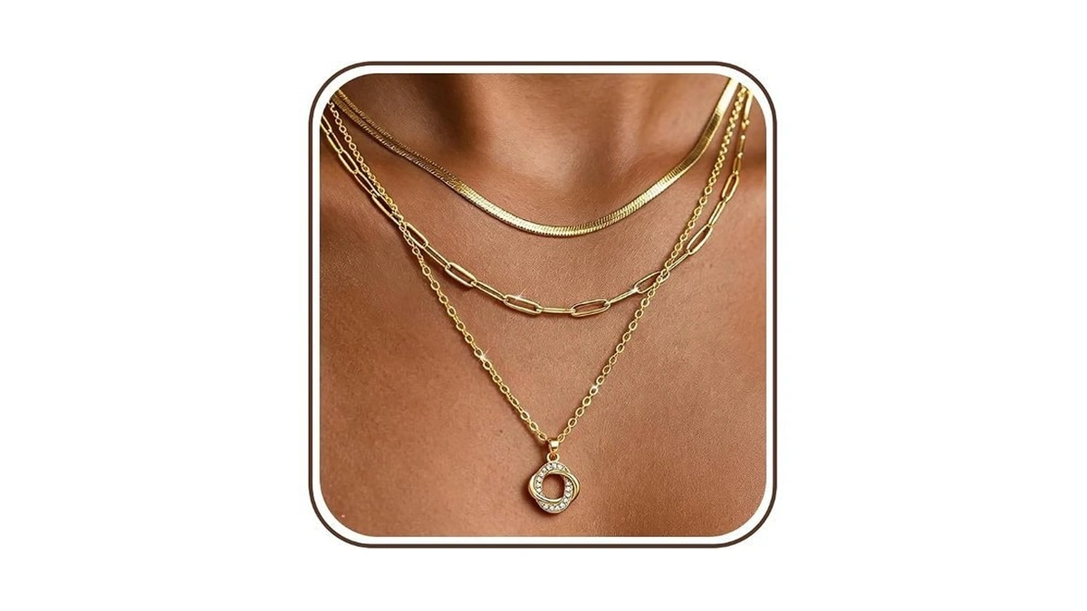 Ìf Me Layered Gold Necklaces For Women, 14k Gold Plated