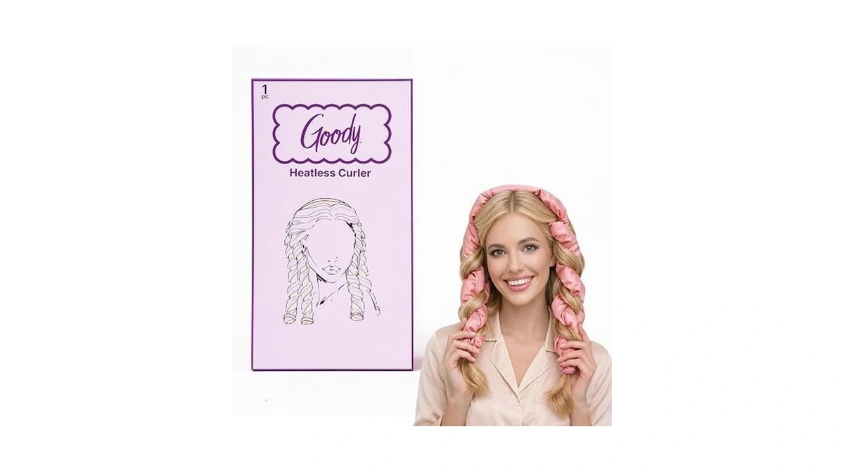 Goody Satin Heatless Hair Curler With 4 Rods, Comfortable Rounded