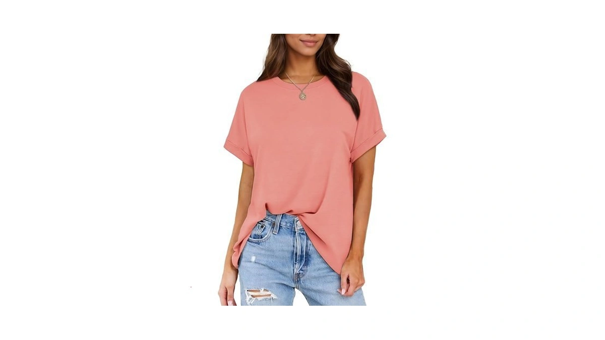 Besshopie Women's Oversized T Shirts Short Sleeve Crewneck Loose Summer